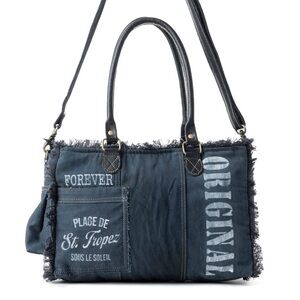 Myra Bag Coastal Steel Upcycled Tote Shoulder Purse NEW Black